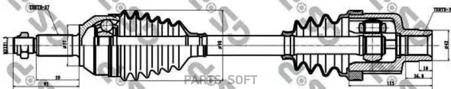 

Привод в сборе ford mondeo i-ii 1.6-2.0 93-00 прав. -abs