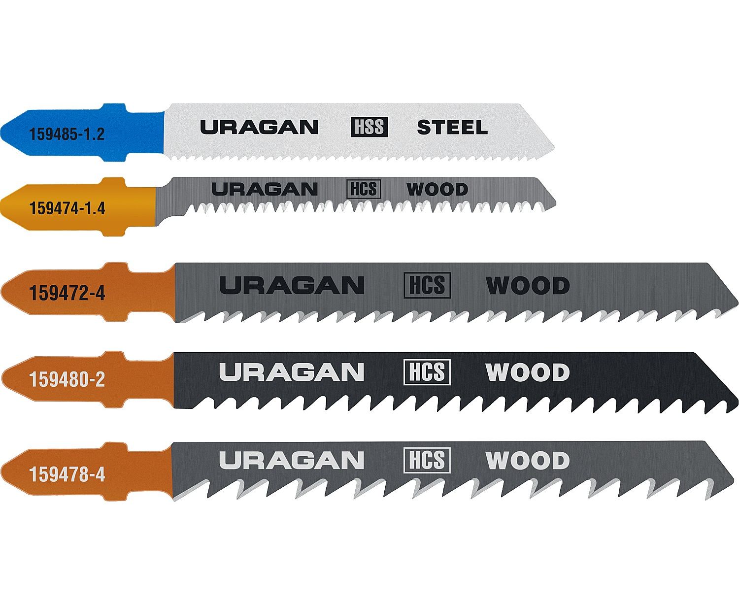 Набор полотен URAGAN, T101B, T101AO, T111C, T144D, T118A, по дереву и металлу, 5 предметов набор полотен по дереву и металлу для электрического лобзика eu t144d t101b t101br t101ao t118a stayer