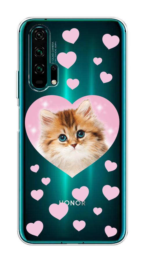 

Чехол на Honor 20 Pro "Котенок в сердце", Розовый;оранжевый;белый;прозрачный, 69350-1