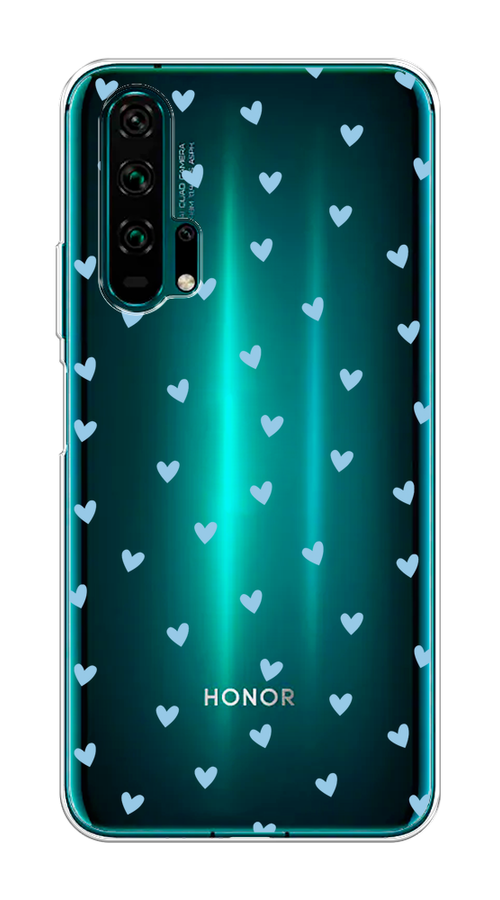 

Чехол на Honor 20 Pro "Голубые сердечки паттерн", Голубой;прозрачный, 69350-1