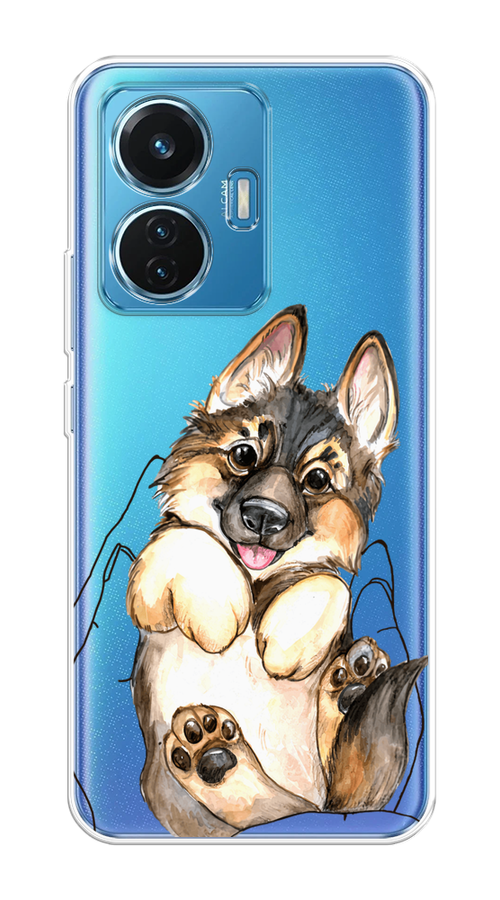 

Чехол на Vivo T1 "Овчарка в ладошках", Серый;бежевый;белый, 267150-1