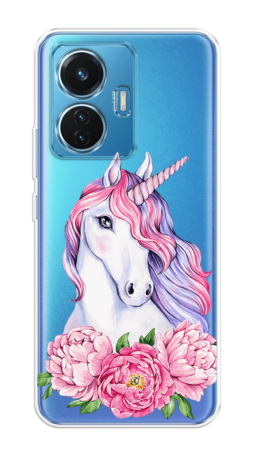 

Чехол на Vivo T1 "Единорог с пионами", Розовый;белый;зеленый, 267150-1