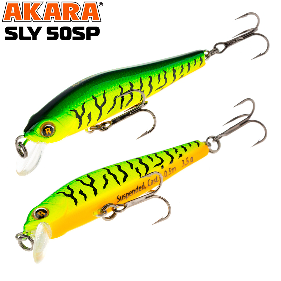 

Воблер Akara Sly 50SP 3,5 гр 1/8 oz 2,0 in A68, Разноцветный, Sly