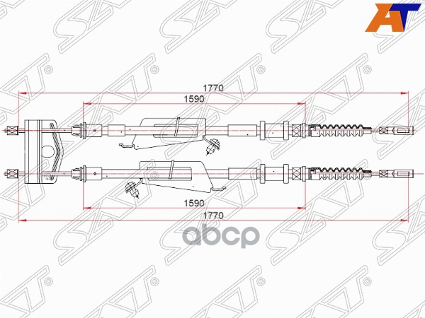 

Трос Ручного Тормоза Ford C-Max 03-04/ Focus 99-05 Sat арт. ST-52-0067