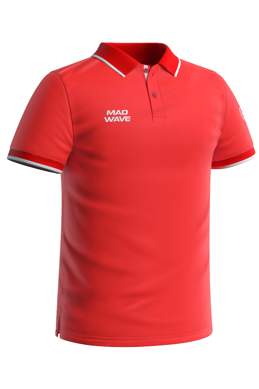 Футболка мужская Mad Wave Polo MW Stretch Adult красная 3XL