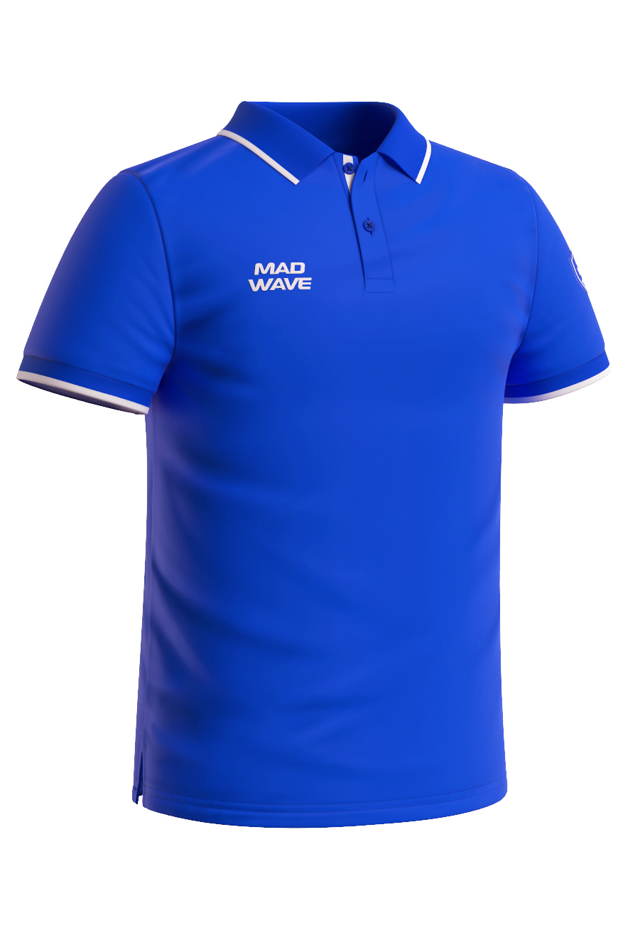 Футболка мужская Mad Wave Polo MW Stretch Adult синяя 4XL