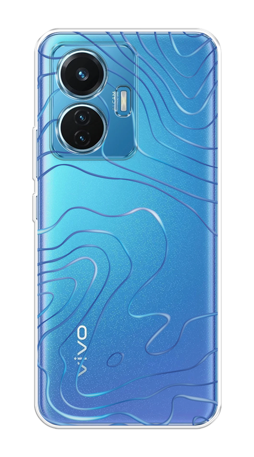 

Чехол на Vivo T1 "Blue lines", Прозрачный;синий, 267150-1