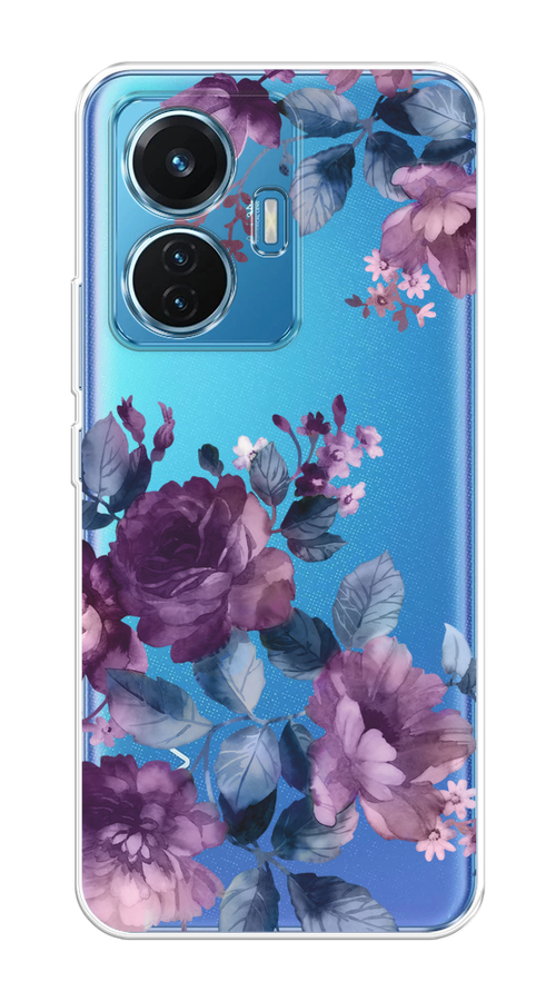 

Чехол на Vivo T1 "Purple Blossoms", Синий;фиолетовый, 267150-1