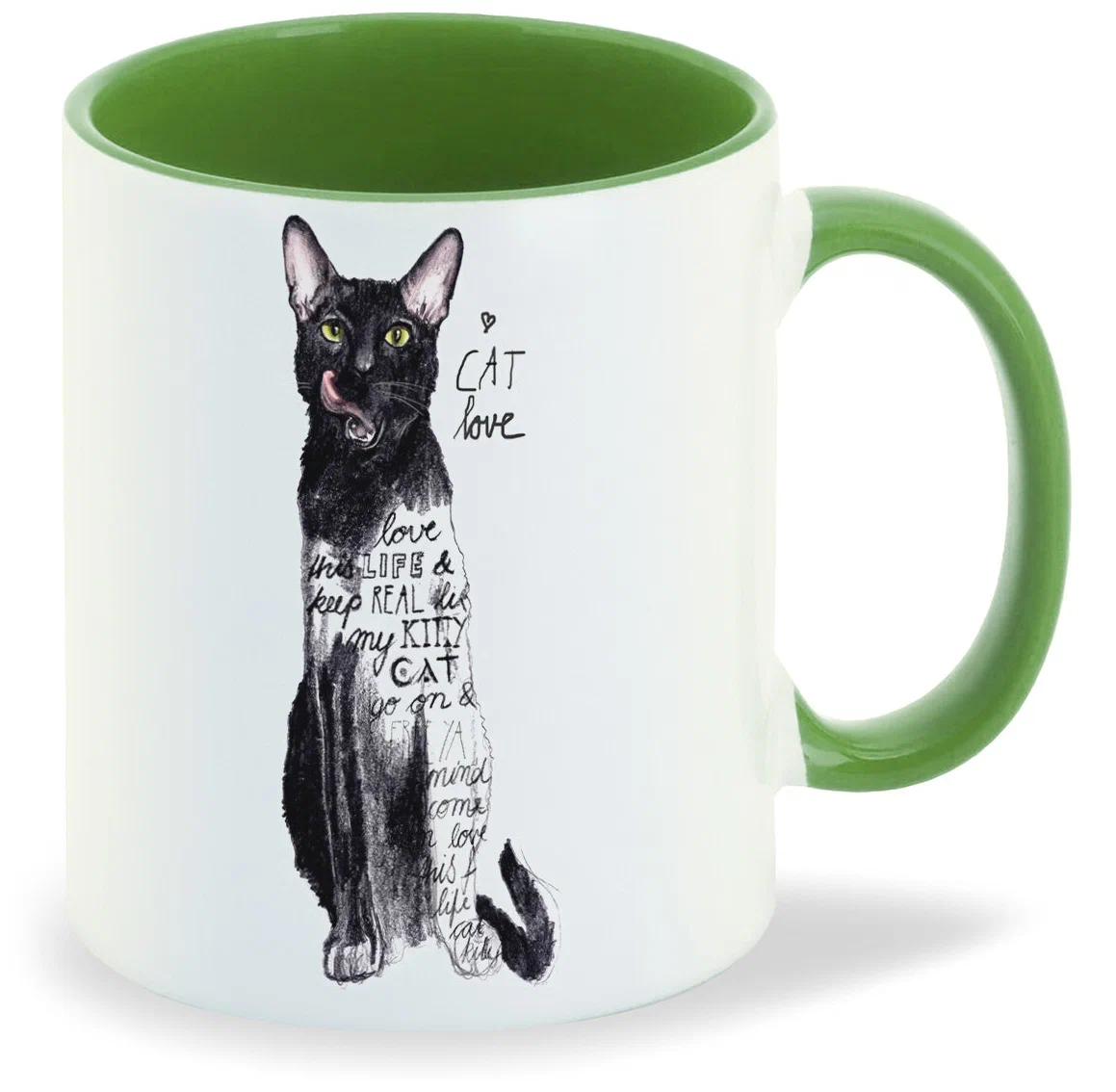 

Кружка CoolPodarok Модный принт Cat love
