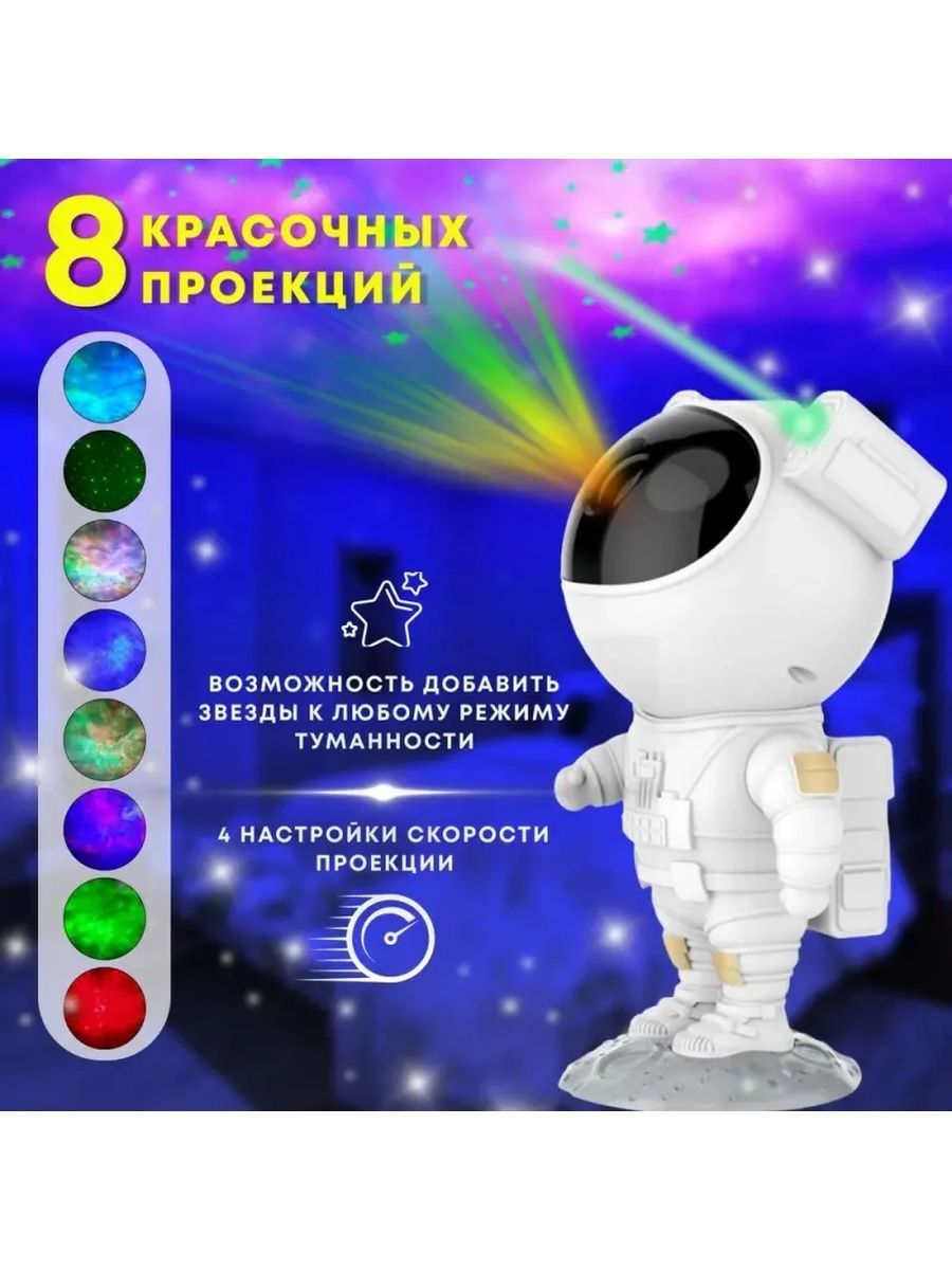 Ночник PROgadget Космонавт звездное небо ночник звездное небо чёрный bluetooth колонка беспроводная зарядка часы настольные