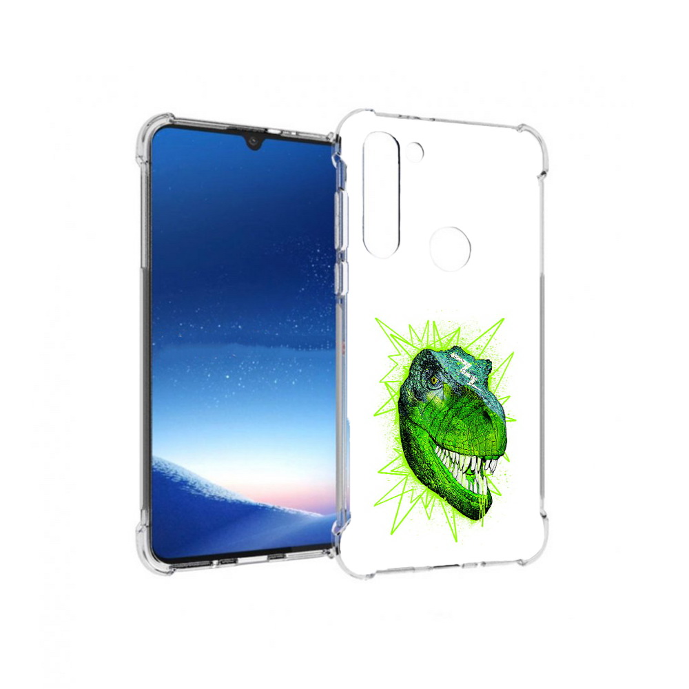 

Чехол MyPads Tocco для Motorola Moto G8 Power зеленый динозавр (PT143076.340.358), Прозрачный, Tocco