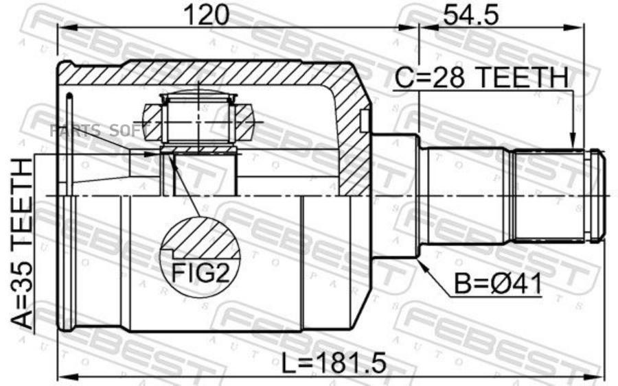 

Шрус Внутренний Левый 35X41X28 FEBEST 1211dm24mtlh