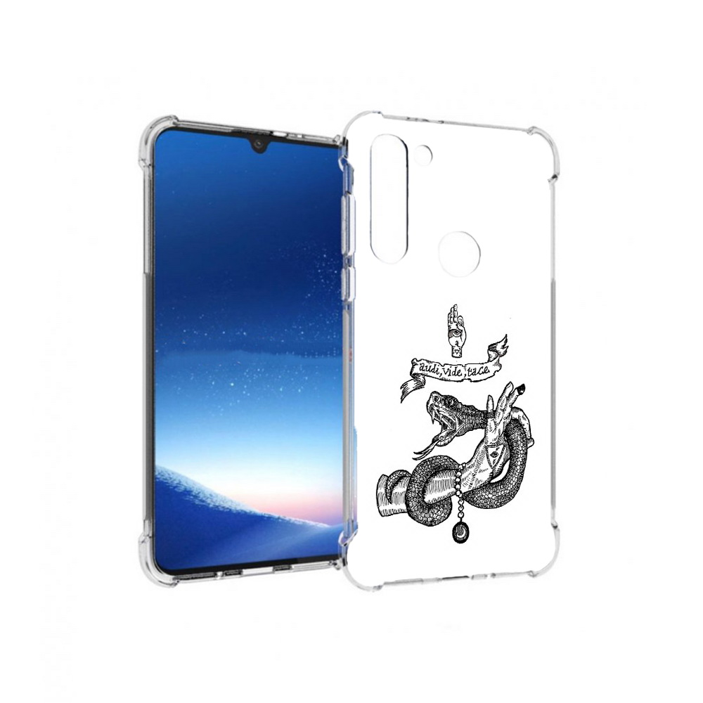 

Чехол MyPads Tocco для Motorola Moto G8 Power змея на руке рисунок (PT143076.340.366), Прозрачный, Tocco
