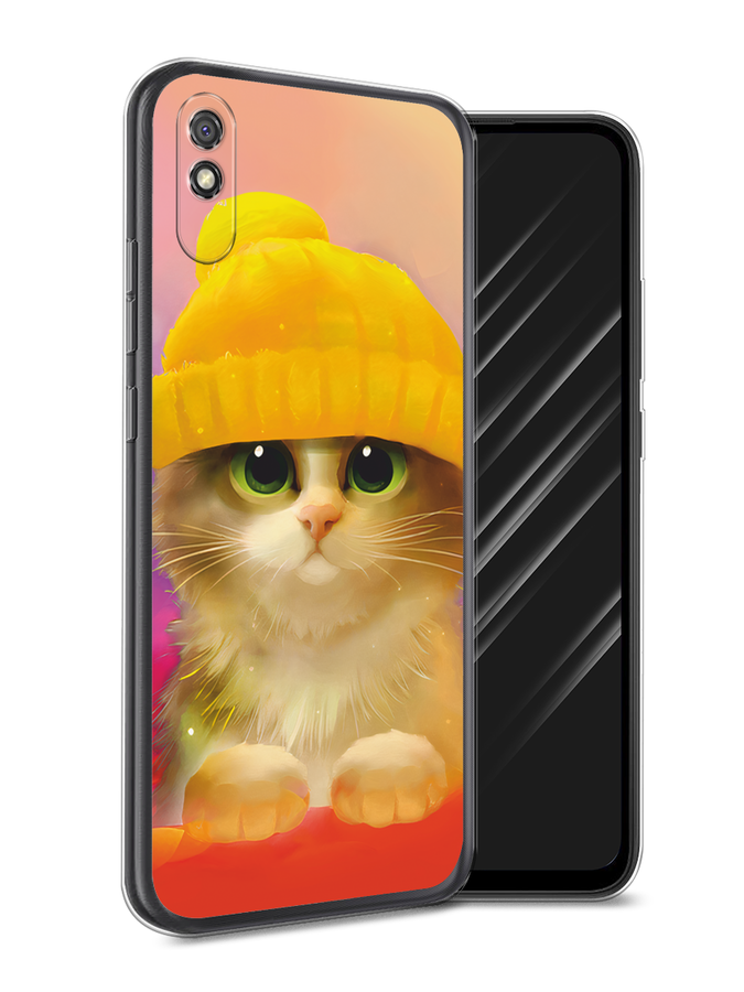 

Чехол Awog на Xiaomi Redmi 9A "Котенок в желтой шапке", Разноцветный, 38950-2