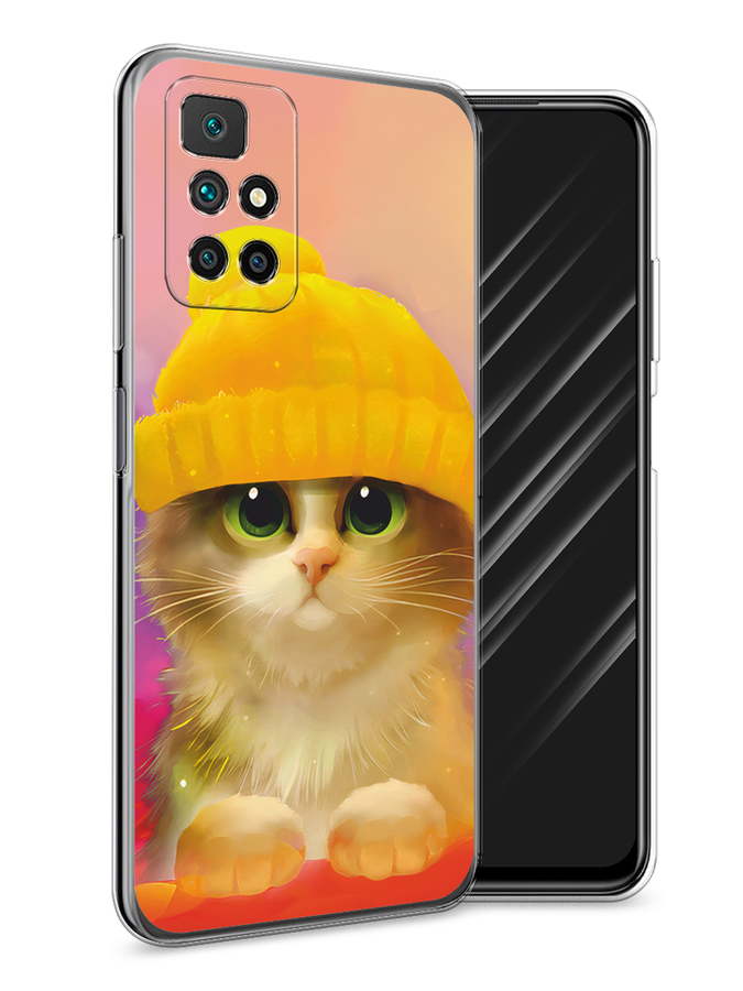 

Чехол Awog на Xiaomi Redmi 10 "Котенок в желтой шапке", Разноцветный, 311350-2