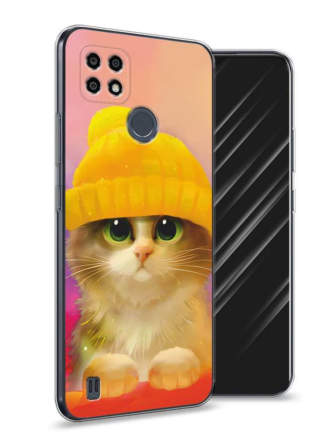 

Чехол Awog на Realme C21Y "Котенок в желтой шапке", Разноцветный, 256850-2