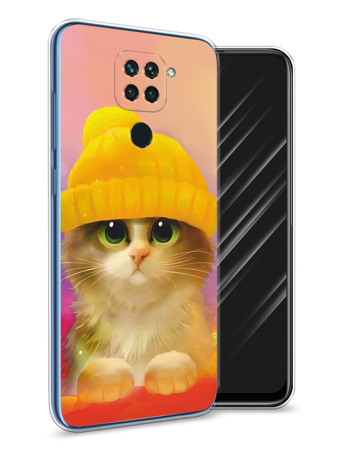 

Чехол Awog на Xiaomi Redmi Note 9 "Котенок в желтой шапке", Разноцветный, 38150-2