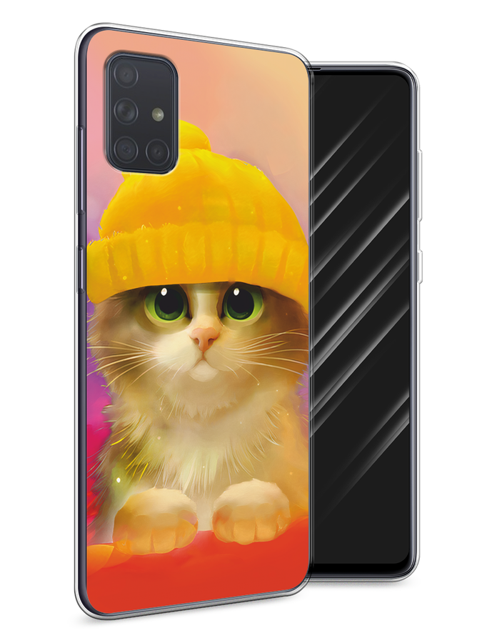 

Чехол Awog на Samsung Galaxy A71 "Котенок в желтой шапке", Разноцветный, 29050-2