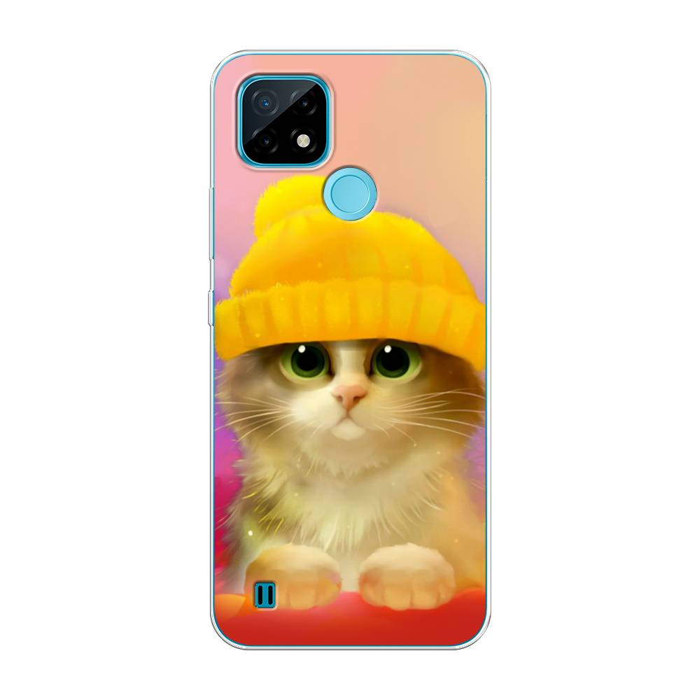фото Чехол awog "котенок в желтой шапке" для realme c21