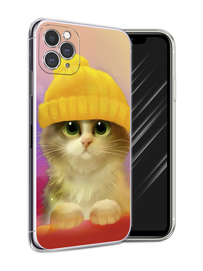 

Чехол Awog на Apple iPhone 11 Pro Max / Айфон 11 Pro Max "Котенок в желтой шапке", Разноцветный, 12250-2