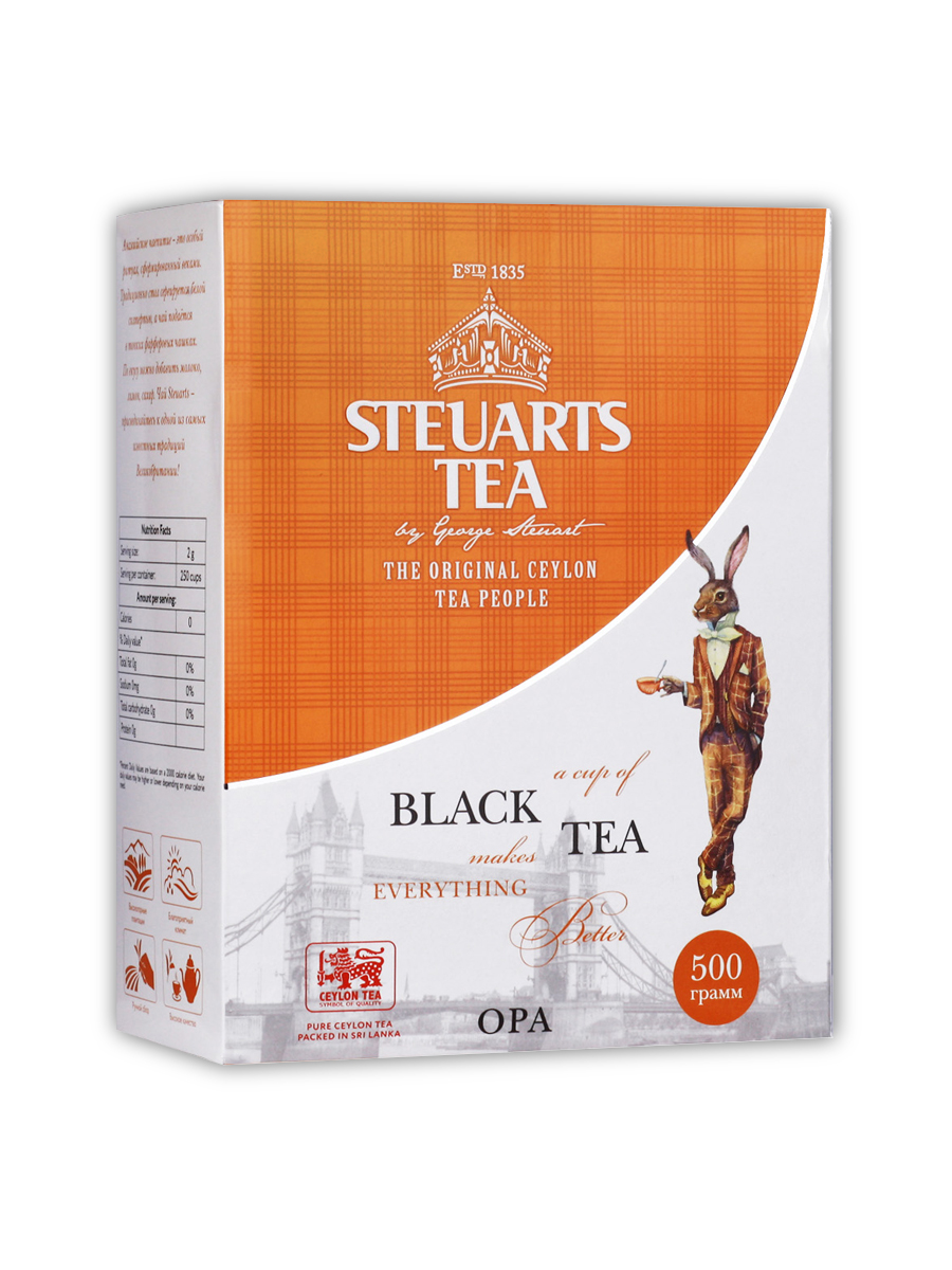 Чай черный листовой STEUARTS TEA. OPA black tea 500 gr