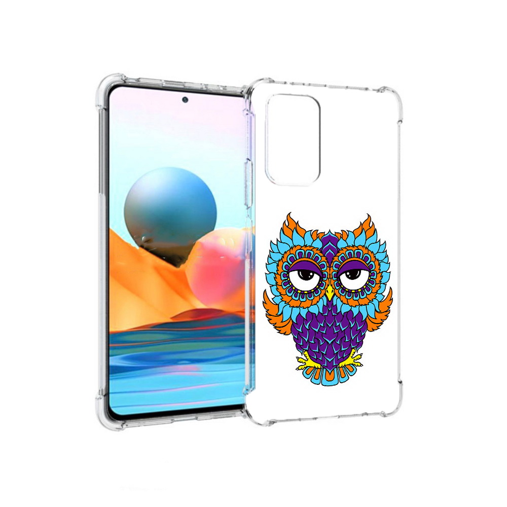 Чехол MyPads Tocco для Xiaomi Redmi Note 10 Pro Цветная сова (PT158414.284.198)