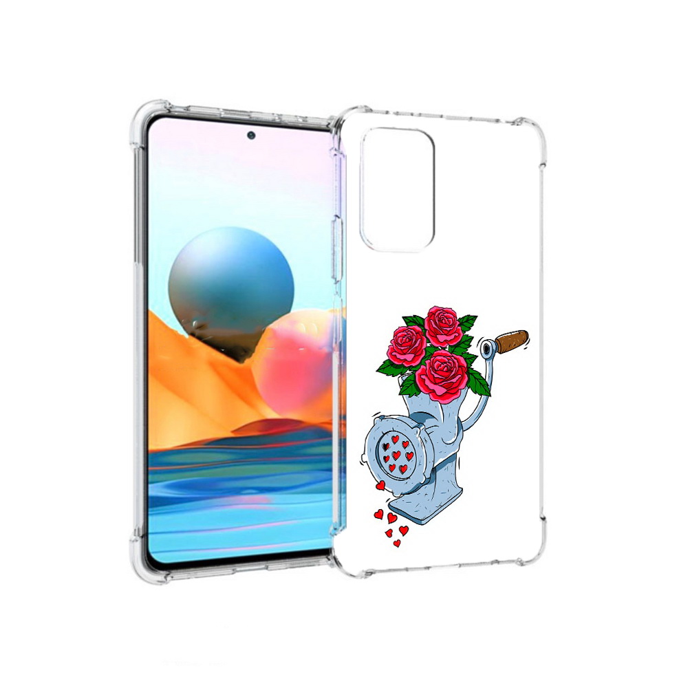 Чехол MyPads Tocco для Xiaomi Redmi Note 10 Pro Цветочные сердца (PT158414.284.199)