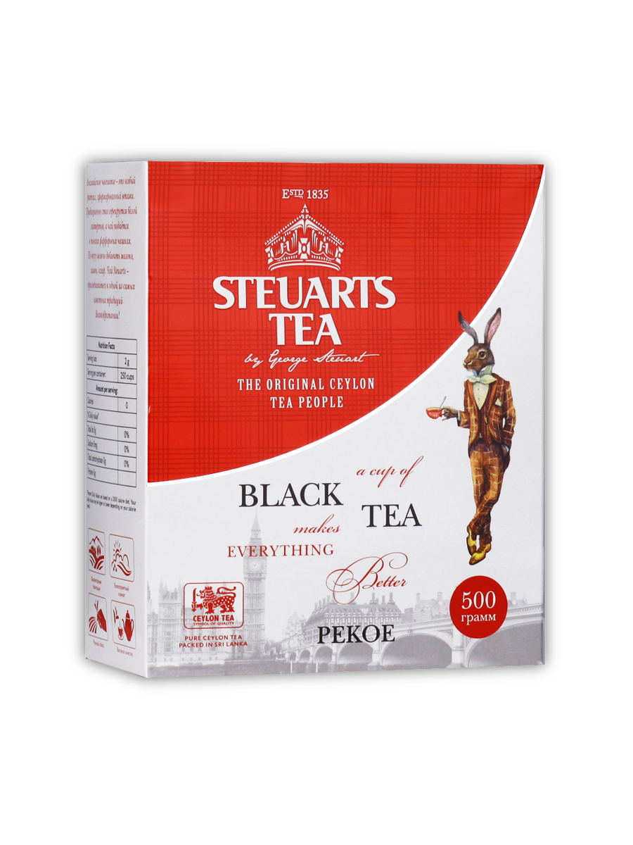 

Чай черный листовой STEUARTS TEA. PEKOE black tea 500 gr, чай