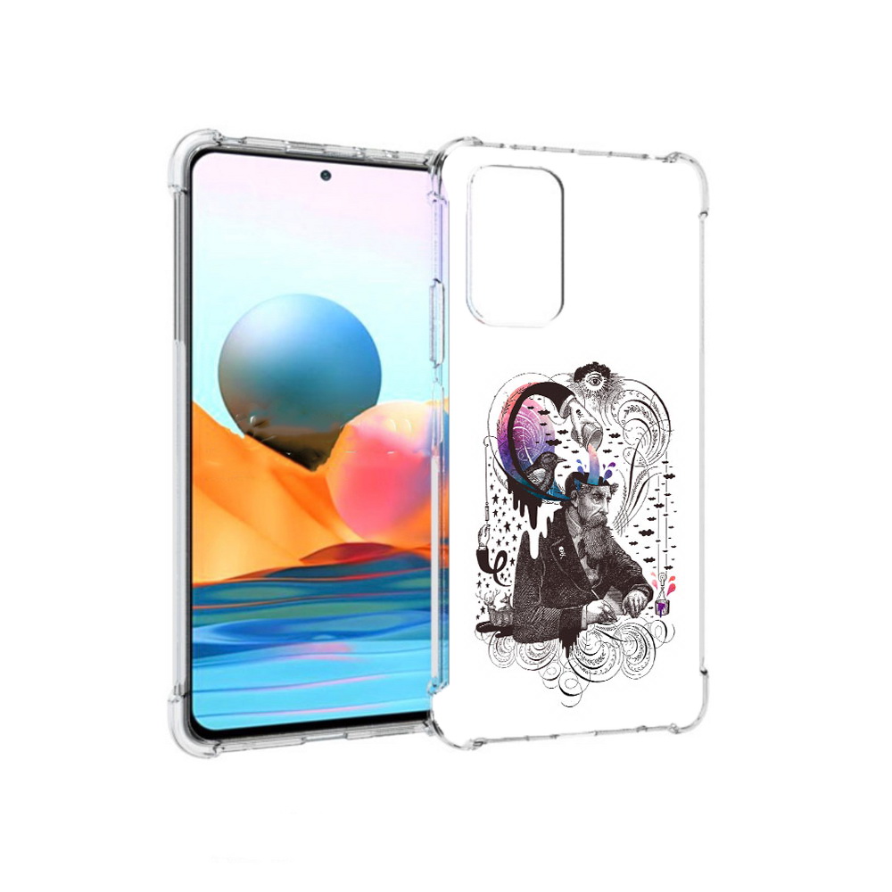 

Чехол MyPads Tocco для Xiaomi Redmi Note 10 Pro абстракция думающий мужчина, Прозрачный, Tocco
