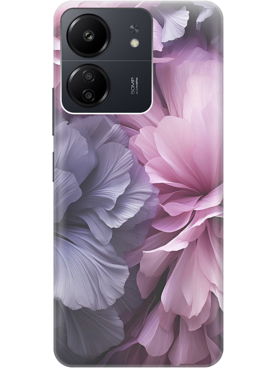 

Силиконовый чехол на Xiaomi Redmi 13C / Poco C65 с рисунком "Розово-фиолетовые цветы", Розовый;фиолетовый, 20001464
