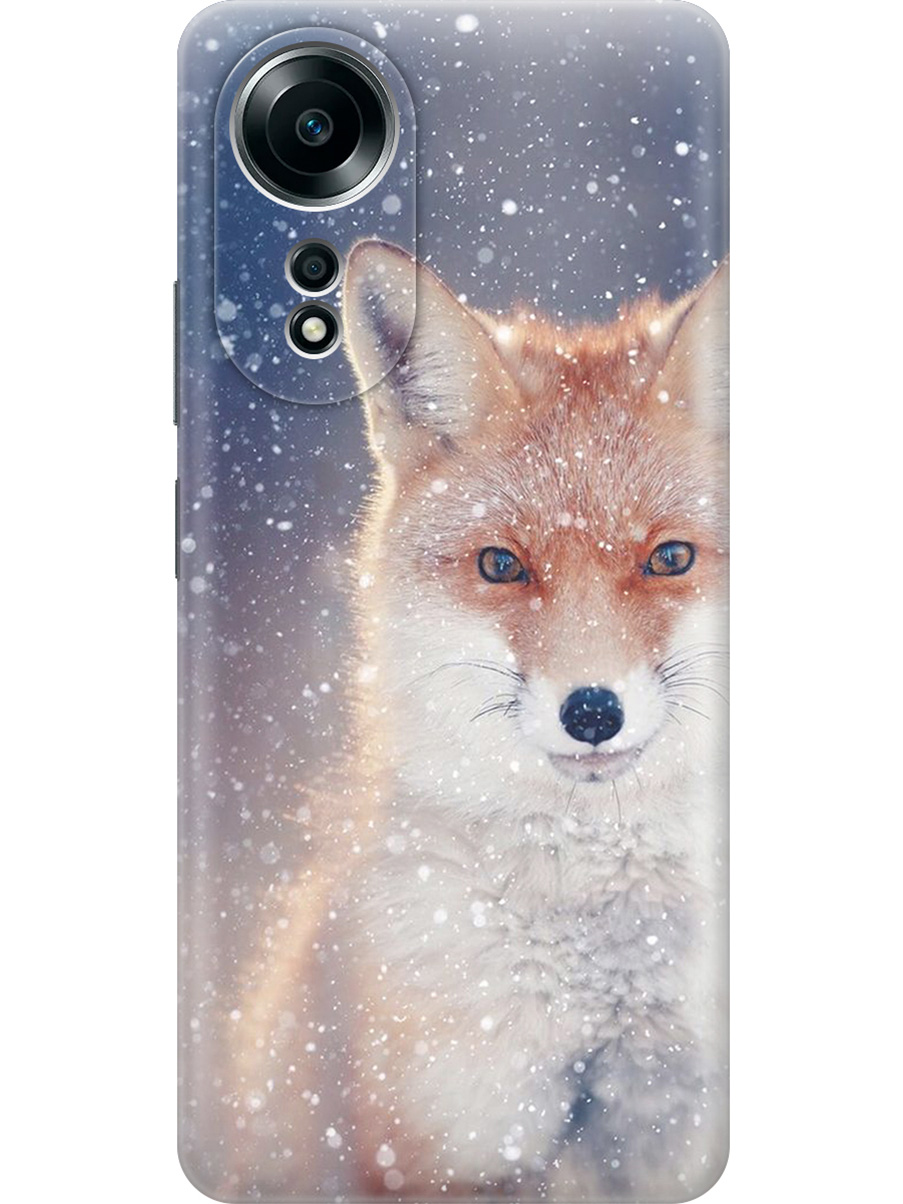 

Силиконовый чехол на Oppo A58 4G с принтом "Лисица в снегопад", Прозрачный;белый;оранжевый;синий, 782630012