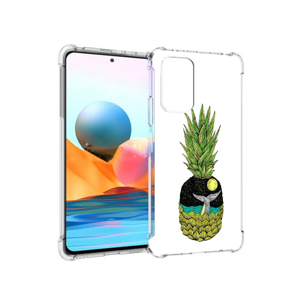 

Чехол MyPads Tocco для Xiaomi Redmi Note 10 Pro ананас с китом (PT158414.284.220), Прозрачный, Tocco