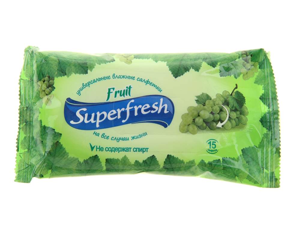 фото Салфетки влажные superfresh fruit 15 шт.