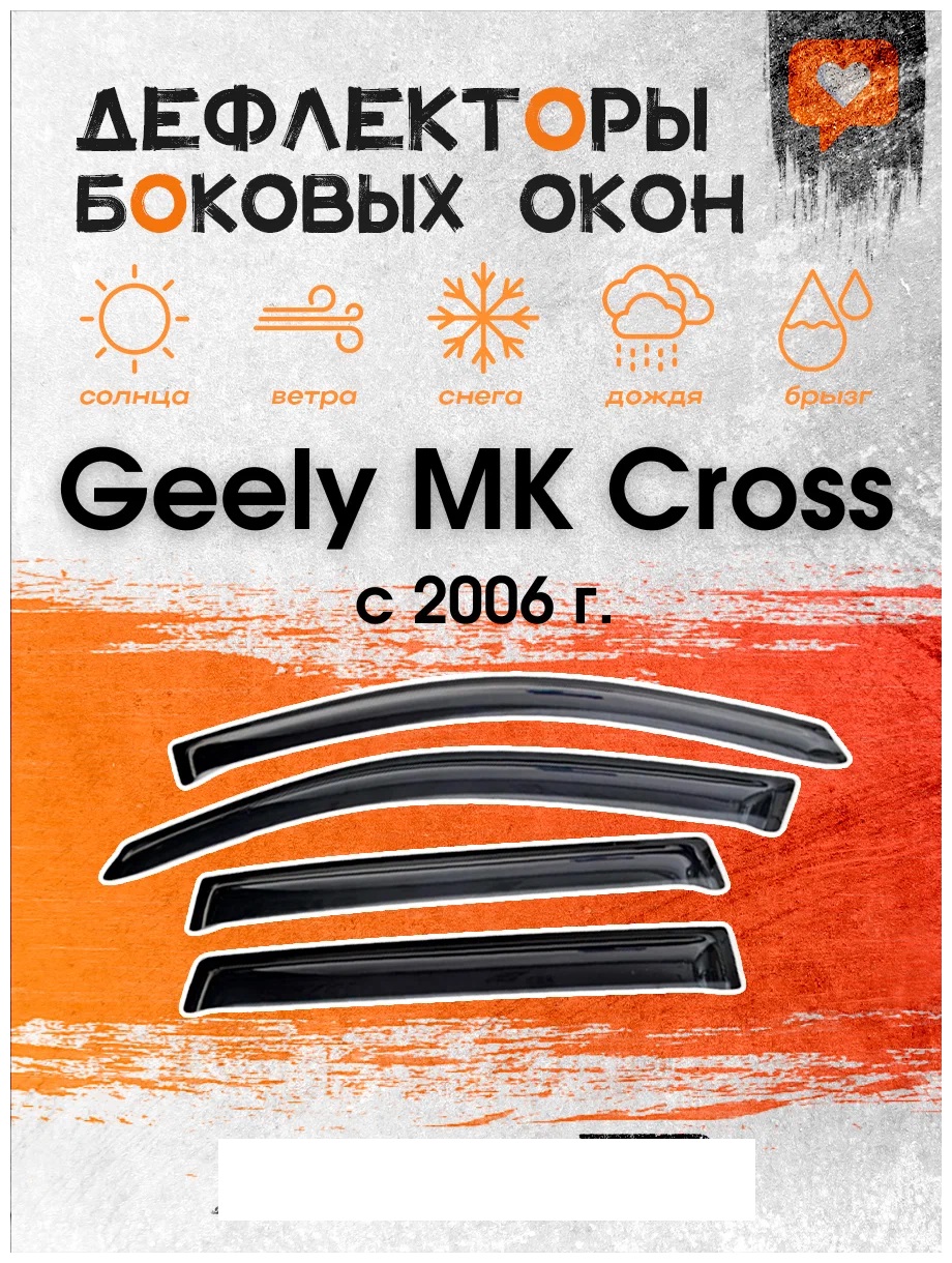 

Дефлектор двери (ветровики) для Geely MK Cross, MK Cross