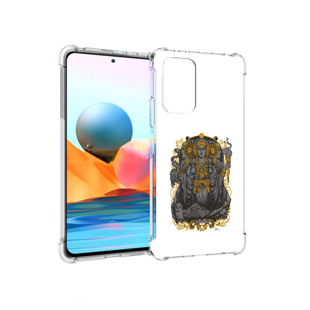 Чехол MyPads Tocco для Xiaomi Redmi Note 10 Pro божество с золотыми элементами