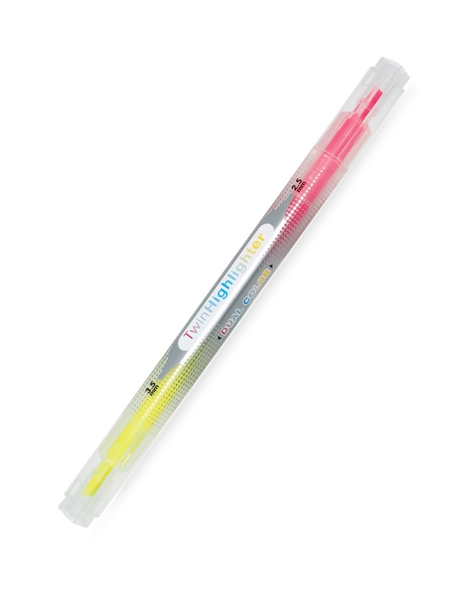 Маркер-текстовыделитель двусторонний 3-3,5мм FlexOffice TwinHighlighter, 2 цвета