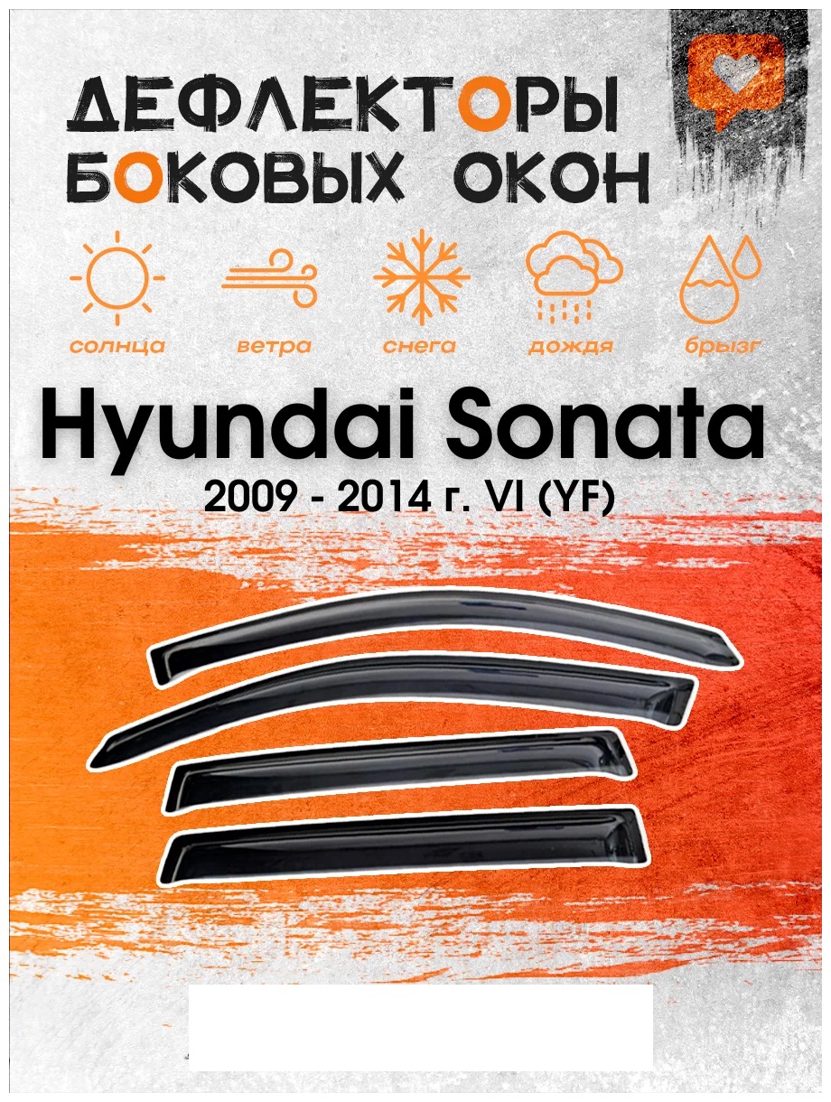 

Дефлектор двери (ветровики) на Hyundai Sonata VI (YF), (2009 - 2014), ANV_Sonata_YF