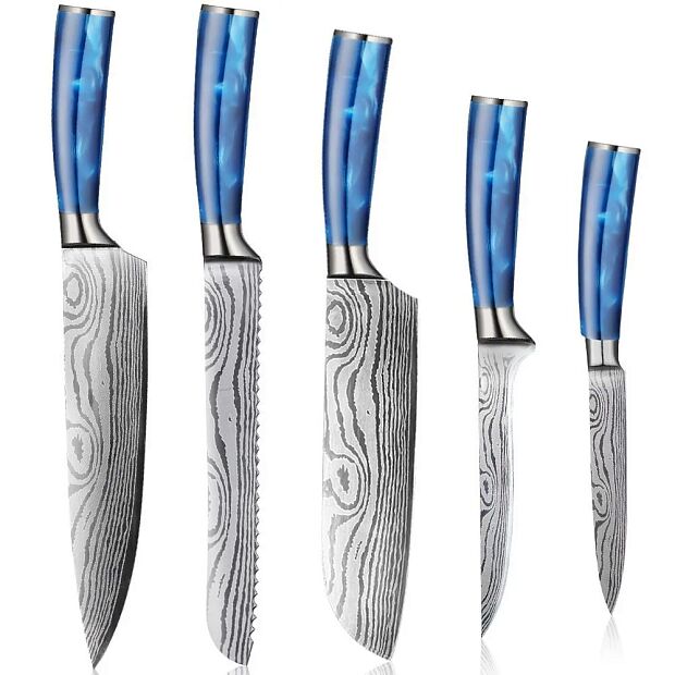 Набор ножей Spetime 5-Pieces Kitchen Knife Set Blue G05-BU