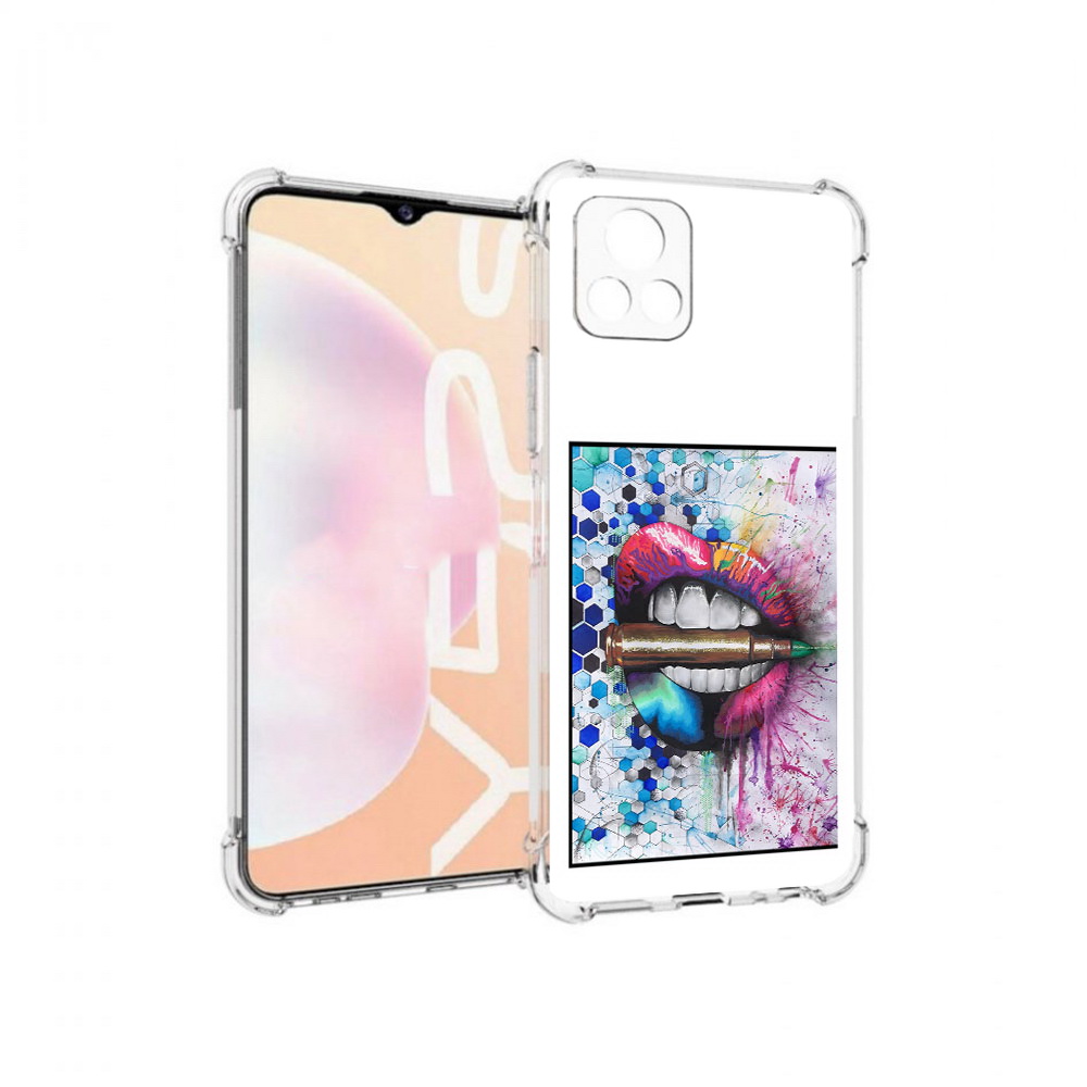 

Чехол MyPads Tocco для Vivo Y52s разноцветные губы с пулей, Прозрачный, Tocco