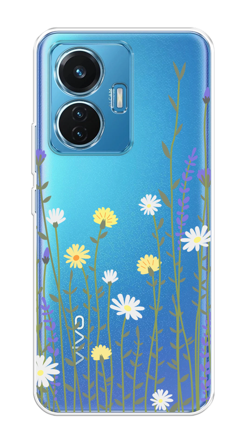 

Чехол на Vivo T1 "Ромашка и лаванда", Зеленый;желтый;прозрачный, 267150-1