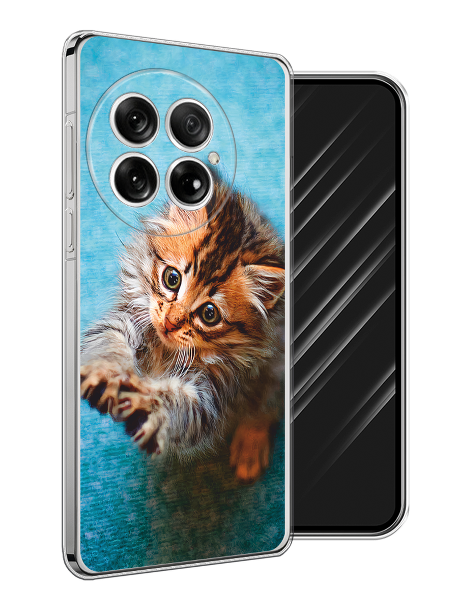 

Чехол Awog на OnePlus 13 "Котенок просит есть", Бирюзовый;коричневый;белый, 155350-1