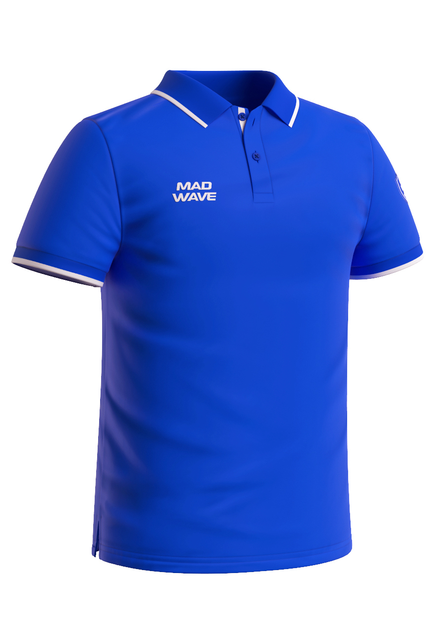 Футболка мужская Mad Wave Polo MW Stretch Adult синяя XL
