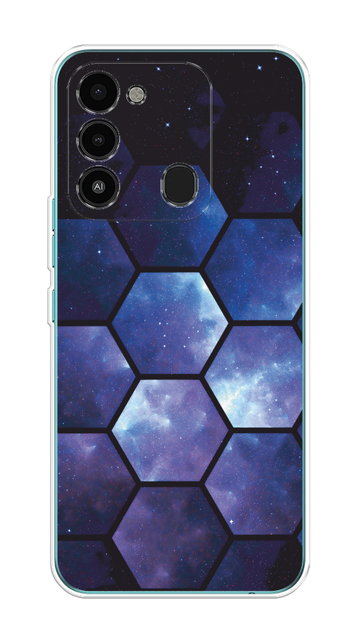 

Чехол на Tecno Spark Go 2022/8С/9 "Соты космос", Черный;фиолетовый, 301250-1