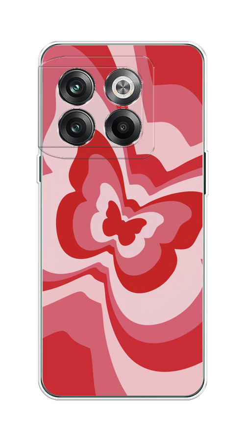 

Чехол на OnePlus 10T/Ace Pro "Бабочка в стиле хиппи", Красный;розовый, 153150-1