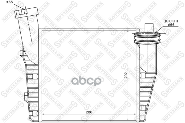 

STELLOX 10-40074-SX_интеркулер! левый\ VW Touareg 2.5TDi/5.0TDi 02> 1шт