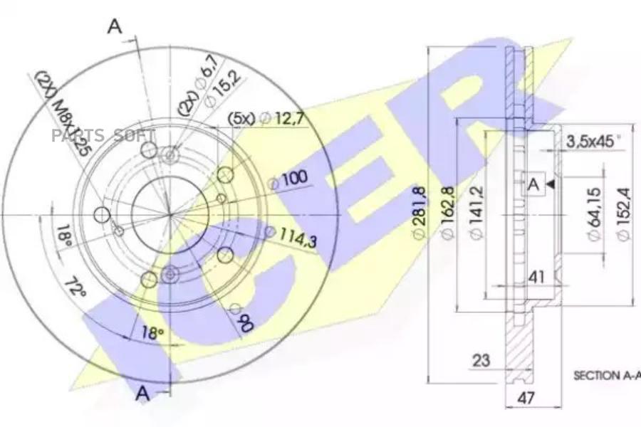 

Диск Тормозной Передний Honda Cr-V 02->06/Civic 06- Icer 78bd1257-2 Icer арт. 78BD1257-2