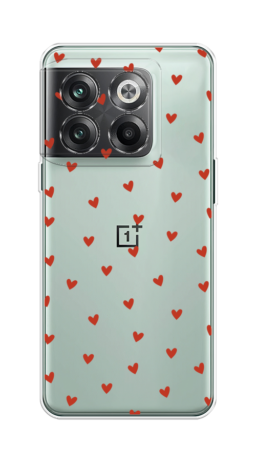 

Чехол на OnePlus 10T/Ace Pro "Red hearts", Красный;прозрачный, 153150-1