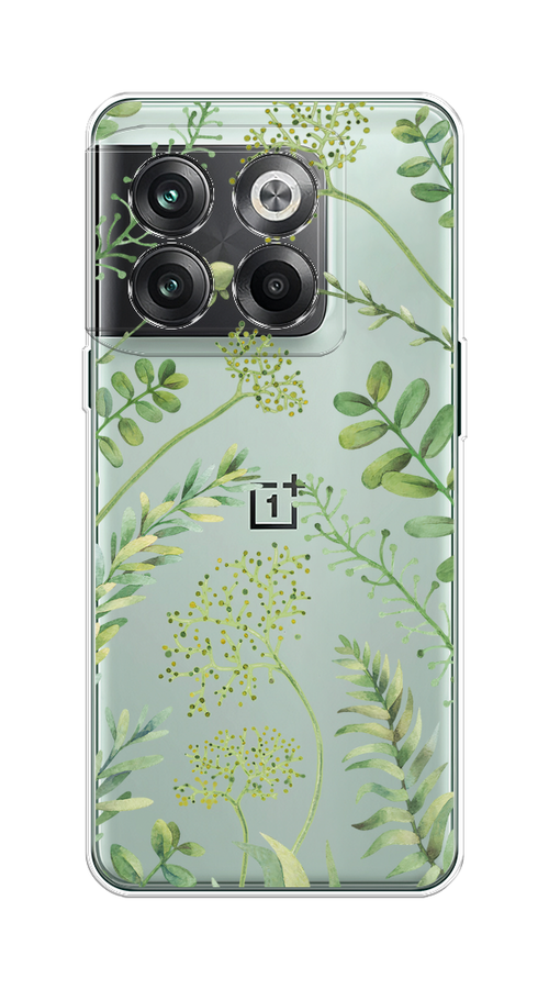 

Чехол на OnePlus 10T/Ace Pro "Green Leaves", Зеленый;прозрачный, 153150-1