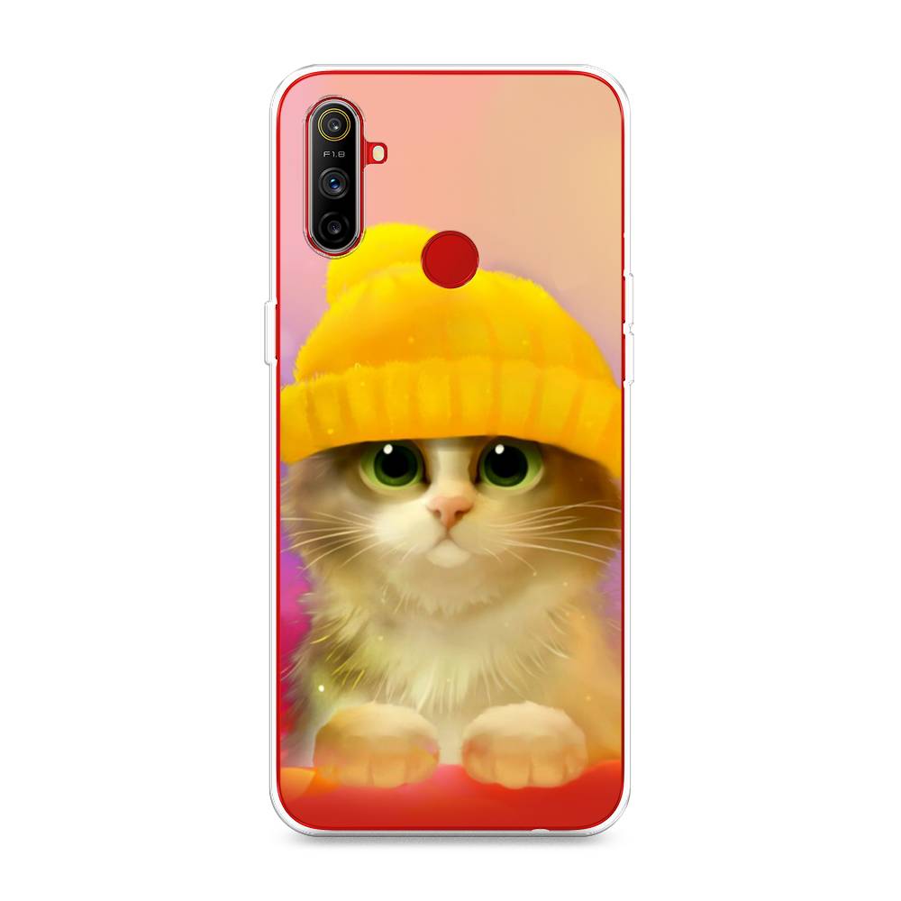 

Чехол Awog на Realme C3 "Котенок в желтой шапке", Разноцветный, 253050-2