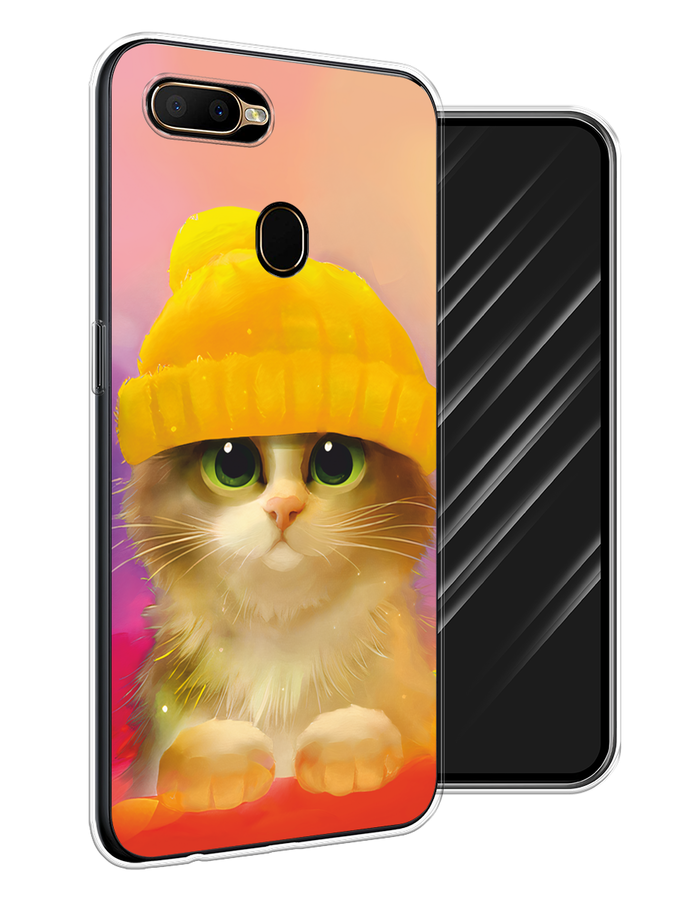 

Чехол Awog на Oppo A5s "Котенок в желтой шапке", Разноцветный, 252350-2
